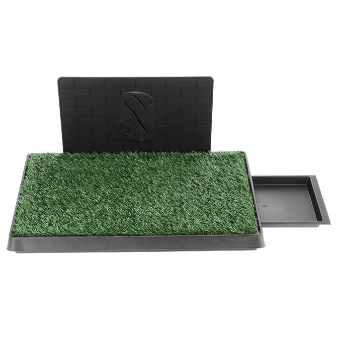 Tiroir Large Type Litière pour Animaux Herbe Artificielle Tapis d'Urine pour Chiots Herbe Artificielle black