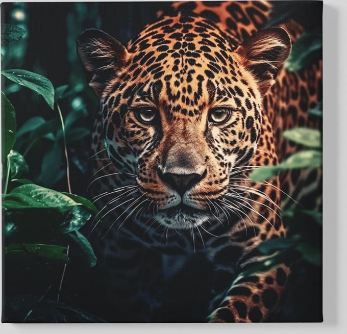 Canvas Schilderij - Wilde Dieren - Luipaard - Vierkant - 60x60x2 cm