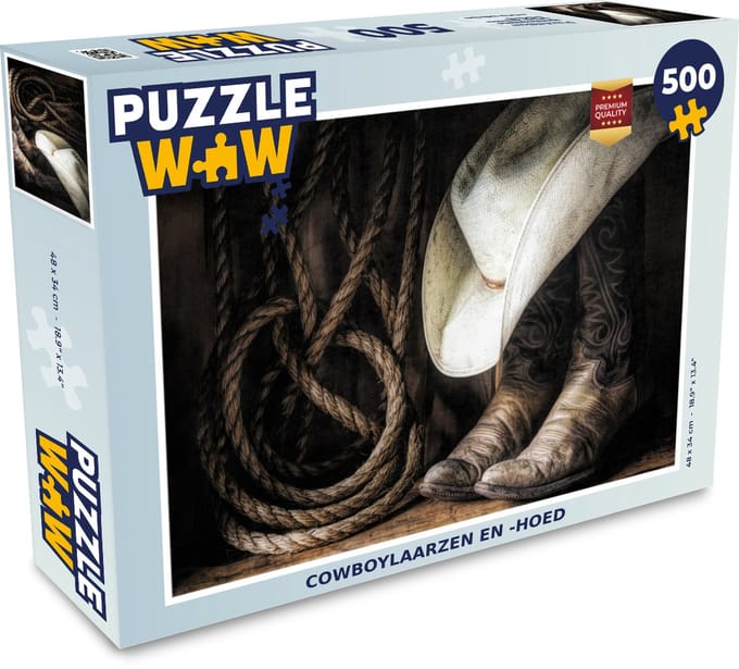 Puzzel Cowboylaarzen en -hoed - Legpuzzel - Puzzel 500 stukjes