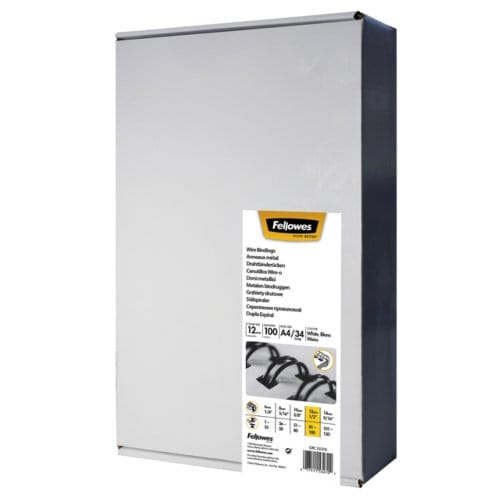 Draadrug fellowes 12mm 34-rings a4 wit 100 stuks