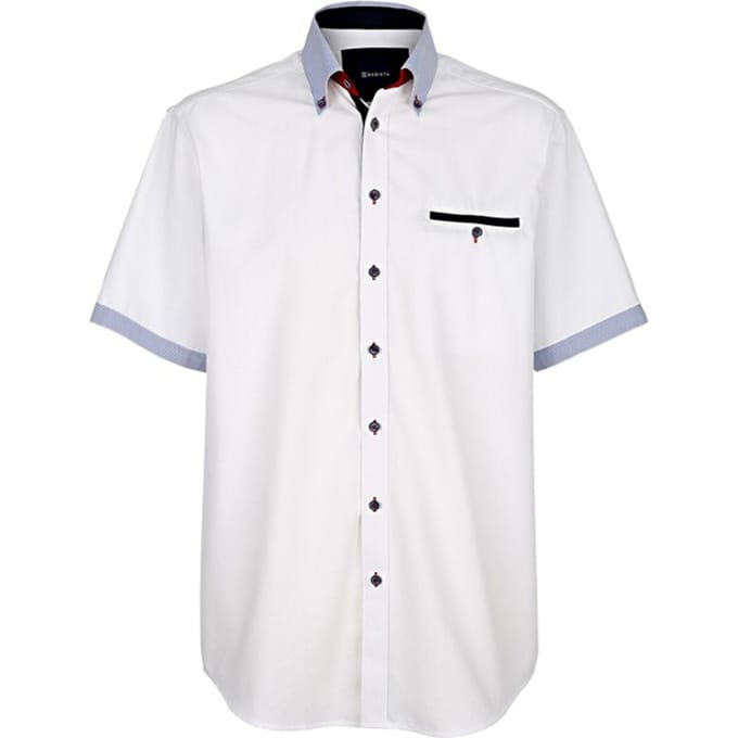 Babista herren Overhemd Met Korte Mouwen - 51/52 - wit - Plus Size