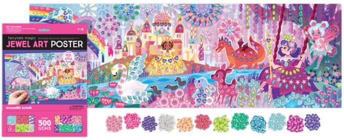 * Crocodile Creek Creativity | Jewel Art Poster | Magische Feeënwereld