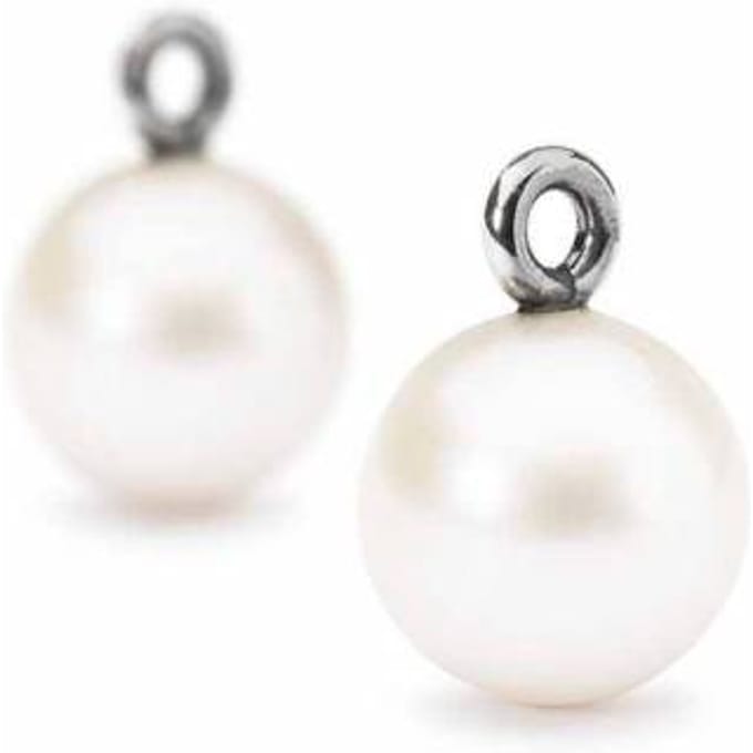 Ronde Parel oorbellen Trollbeads Vrouw. TAGEA-00094