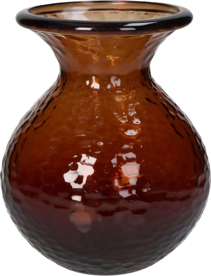 Vaas gerecycled glas terra 15x15x18.5 cm HD Collection