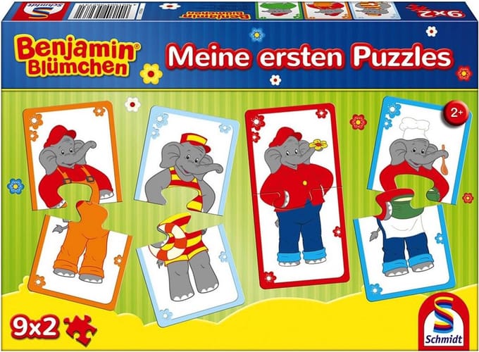 Mijn Eerste Puzzelset Bloemen - 9 Puzzels van 2 Stukjes - Geschikt voor Peuters