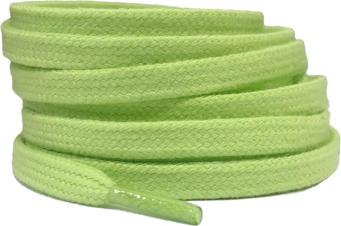 Platte katoenen veters 6mm Lichtgroen 120cm - sneakers