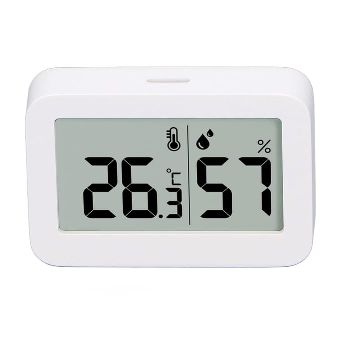 Thermometer Hygrometer LCD Display AM PM Fahrenheit Celsius Schakelbaar Real-Time Monitoring Datum Klok Mini black