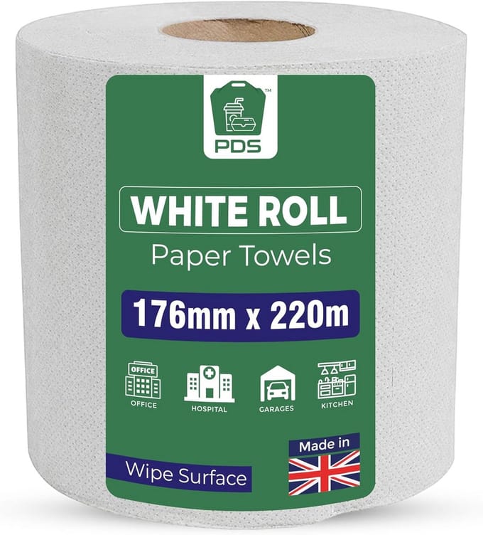 Witte Keukenpapierrollen 4-Pack - 2-Laags Extra Sterke en Absorberende Tissues voor Schoonmaak en Hygiëne