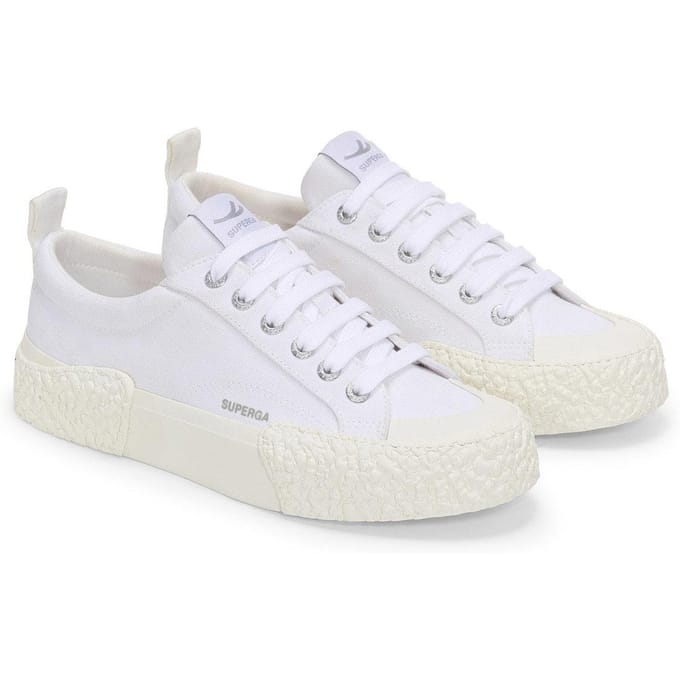Superga Unisex 2660 Stripe Big Bumpers Trainers voor volwassenen (Wit/ gebroken wit)