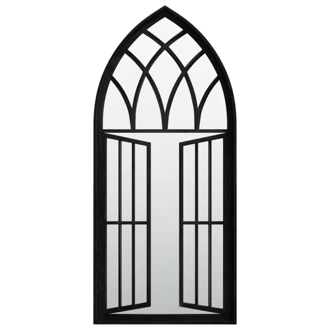 vidaXL - Tuinspiegel - 100x45 - cm - ijzer - zwart