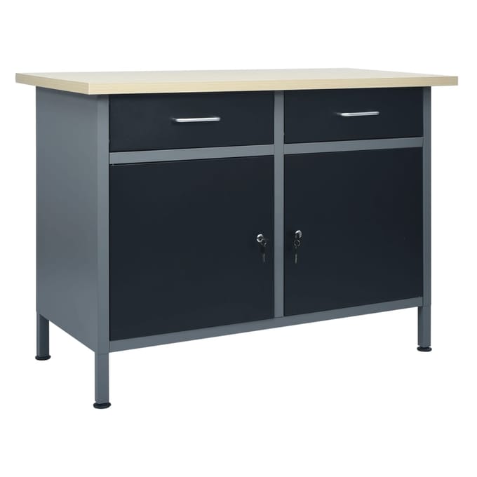 vidaXL - Werkbank - 120x60x85 - cm - staal - zwart
