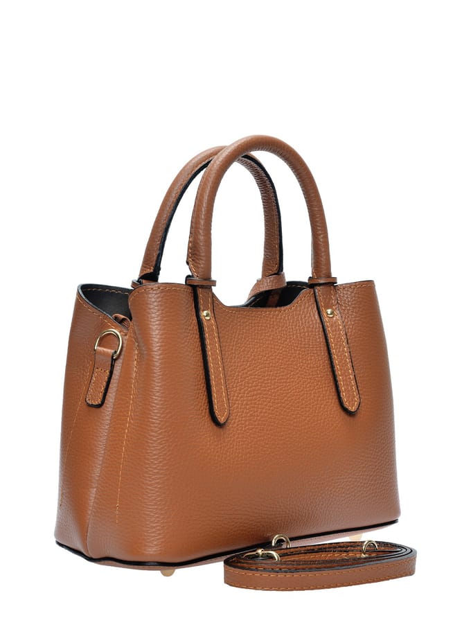 Anna Luchini Brown Rundleer Tas