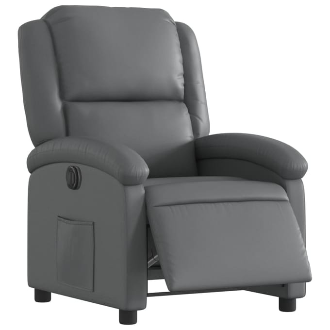 vidaXL - Fauteuil - verstelbaar - elektrisch - kunstleer - grijs