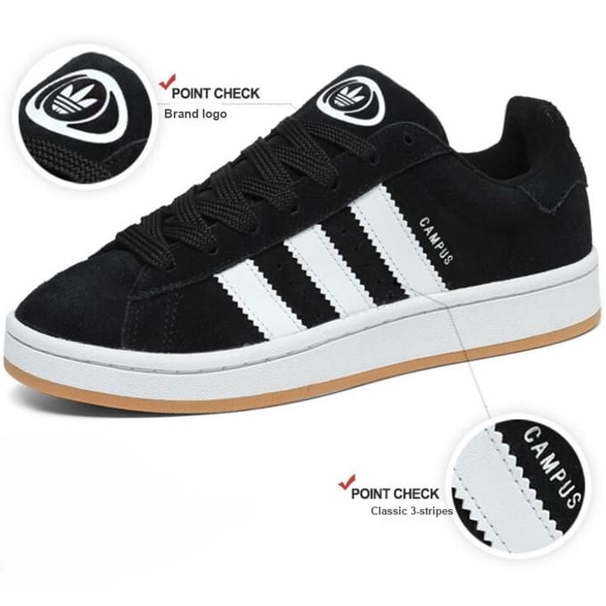 Adidas Campus Kindersneakers - Zwart - Maat 38 2/3 - Suède