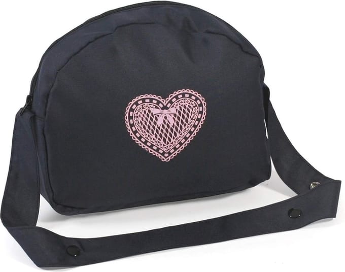 Luiertas voor poppen met Aankleedmat - Poppenaccessoires in gemêleerd grijs en navy