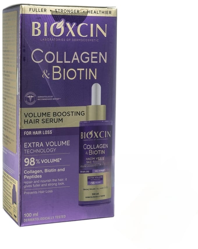 Bioxcin Collagen & Biotin Haarserum - 100 ml - Voor Haardichtheid & Volume - Alle Haarsoorten - Haarverzorging