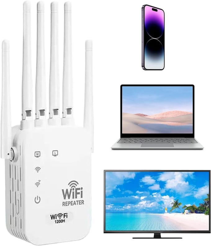 Internet Versterker - Wifi Booster - Stabiele Verbinding - Brede Dekking - 1115 vierkante meter - Wit