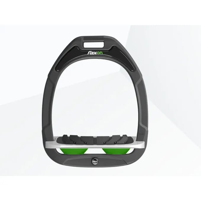 Ingeleide stijgbeugels Grip Antraciet/Grijs/Groen Flex-On Green Composite