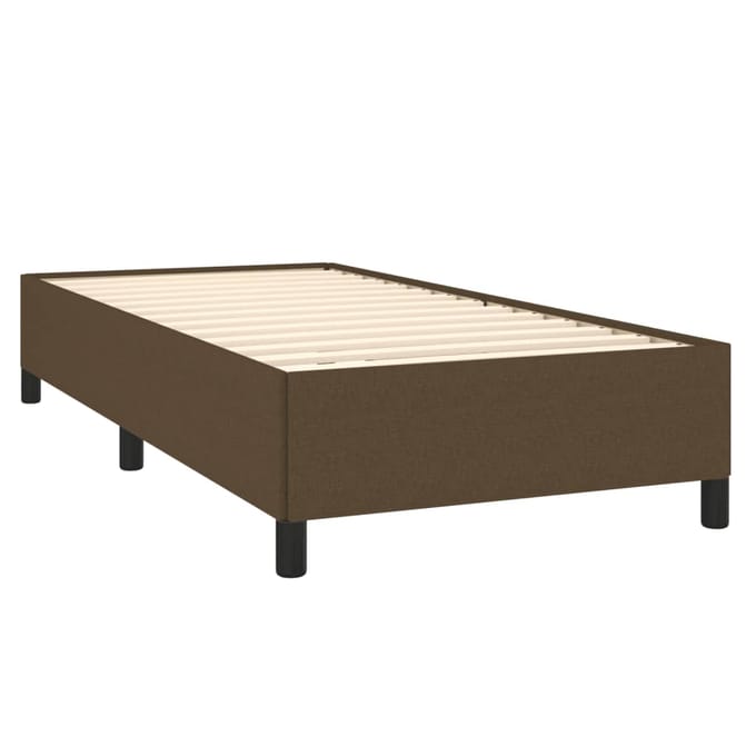 vidaXL - Bedframe - zonder - matras - 90x200 - cm - stof - donkerbruin