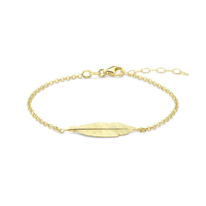 Glams armband veer 16,5 + 2,5 cm 3 micron - Zilver