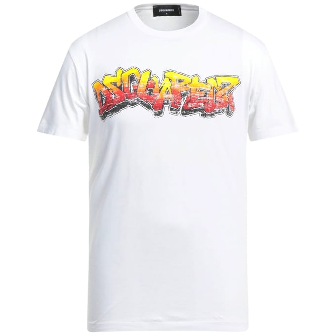 Dsquared2 Wall Tag Logo Wit T-shirt