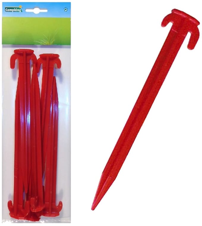 Campking Tentharing Kunststof - 20 cm - 6 stuks