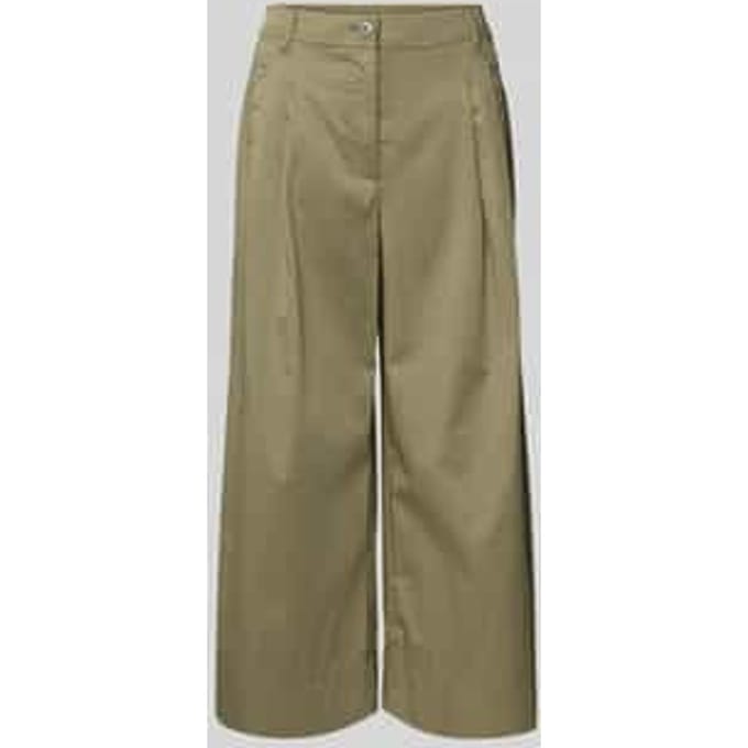 Wide leg bandplooibroek met verkort model