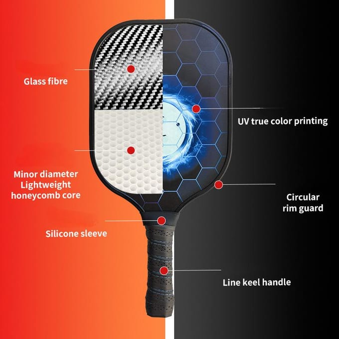 Glasvezel Pickleball Bat Set Hoge Kwaliteit Peak Racket Shot black