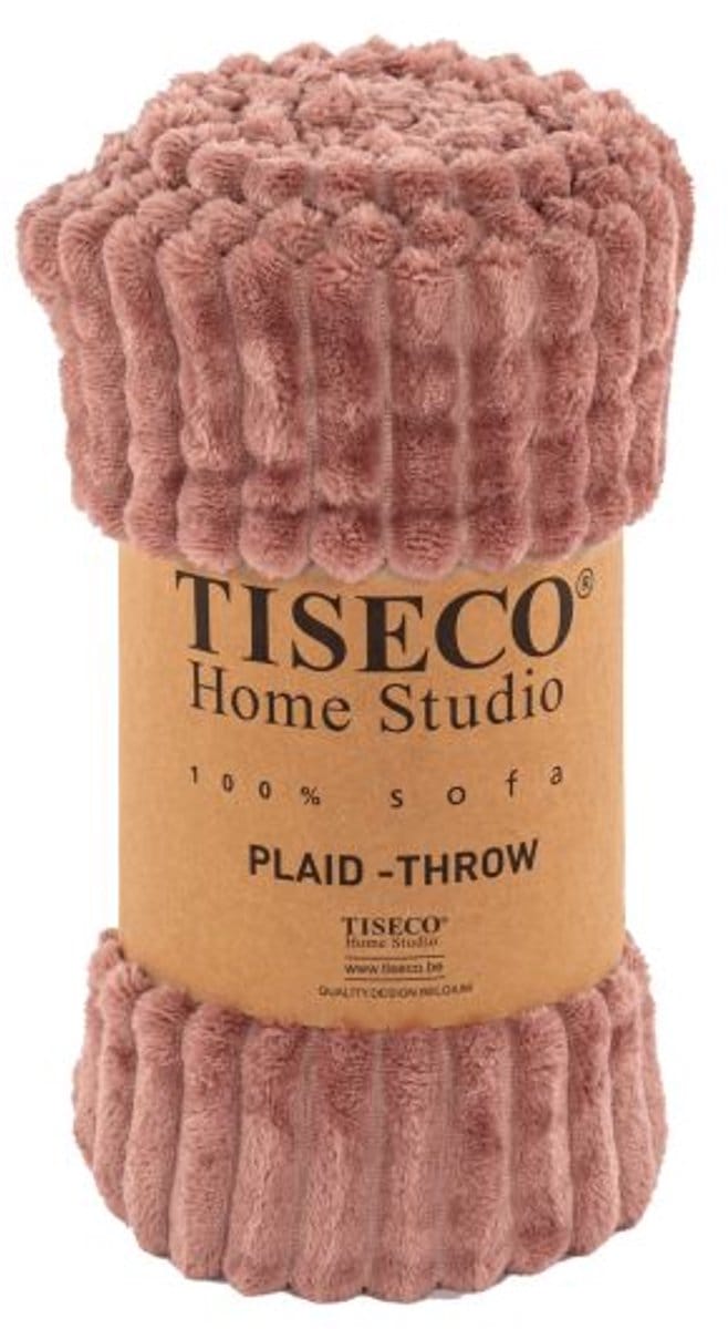 Tiseco - Deken RIBBLE - SET/2 - microflanel plaid - 130x160 cm - Beige