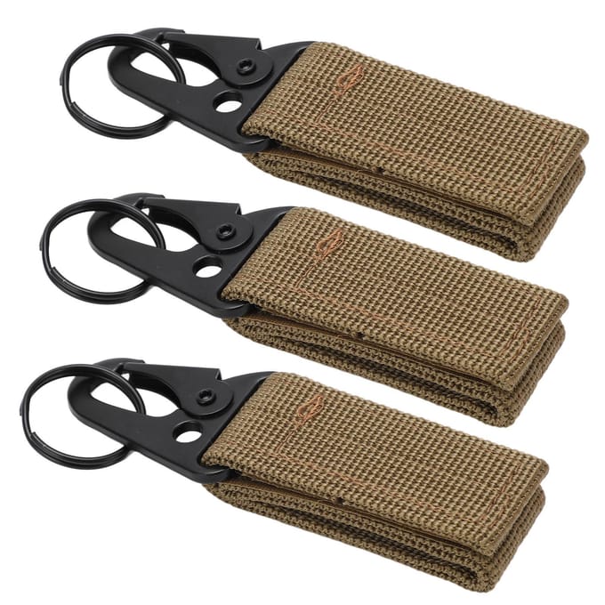 Lot de 3 mousquetons d'escalade adhésifs, durables, portables, compacts, pratiques, pour le camping noir