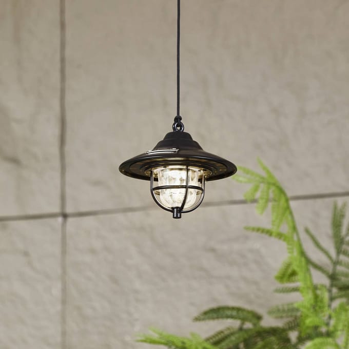 Lindby LED buitenlamp Ketil, zwart, grondspies, batterij