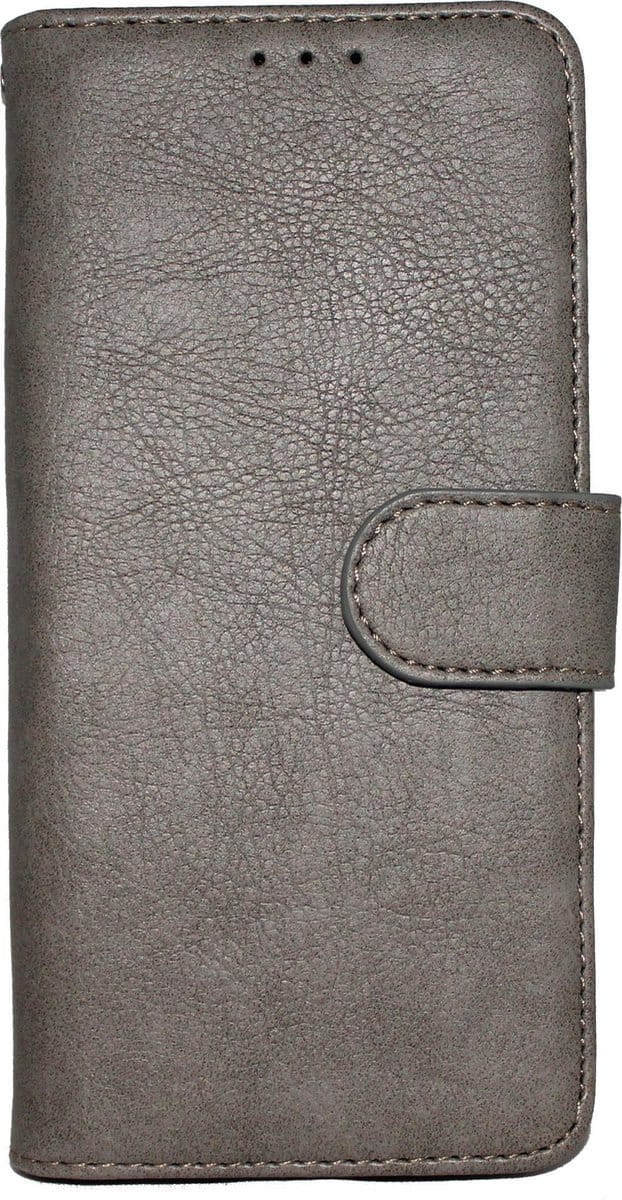 HB Hoesje Geschikt voor Apple iPhone 11 Pro Max - Grijs - Luxe Kunstlederen Portemonnee Book Case