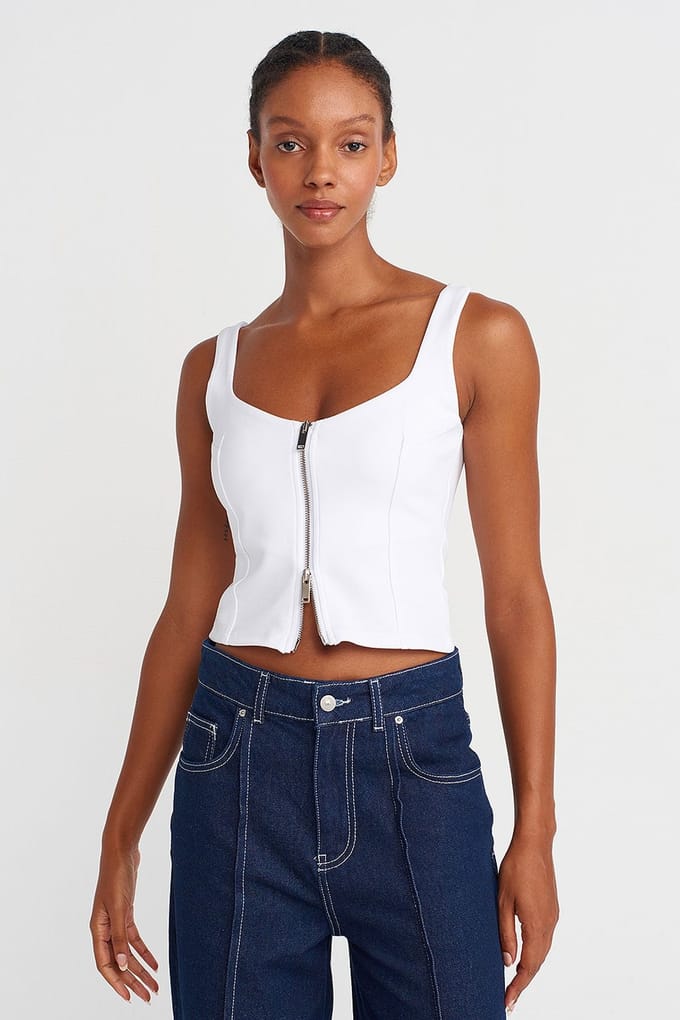 Mouwloze Vierkante Halter Crop Top