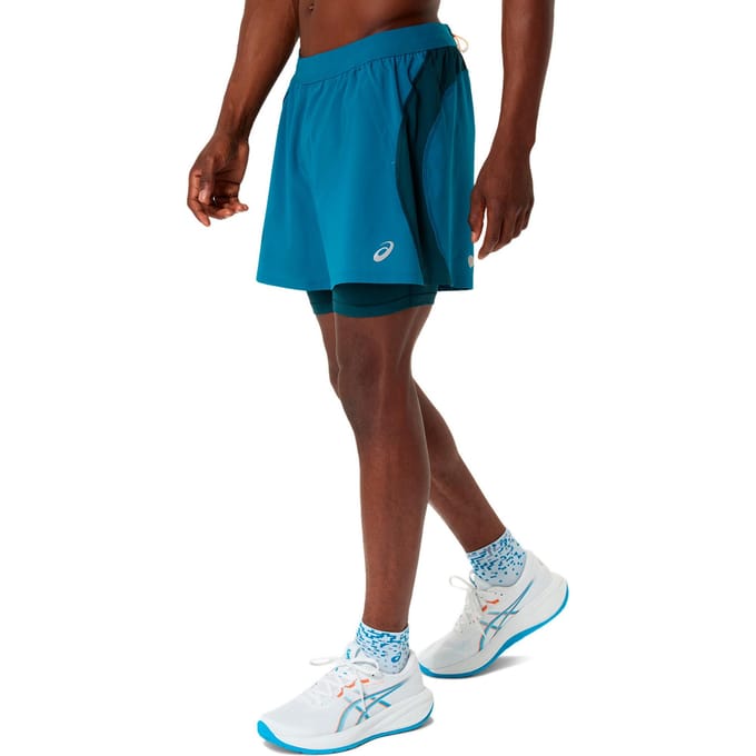 ASICS Road 2in1 5in Hardloopshorts Heren-turkoois, turkoois