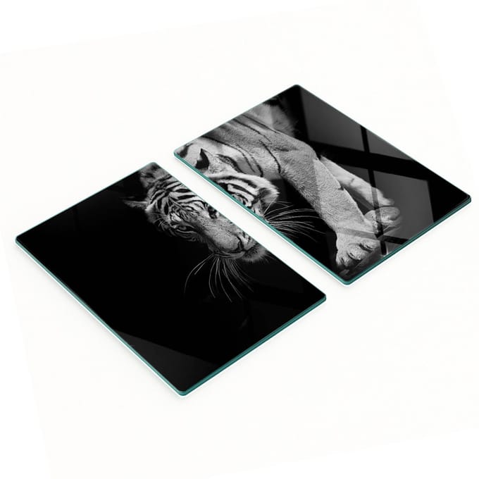 Multifunctionele decoratieve glazen borden met tijgerprint 2x40x52 cm