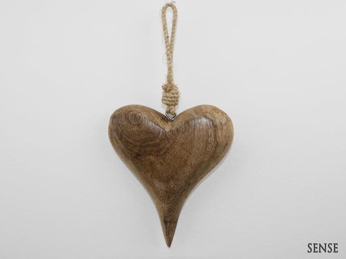 Houten hartje met touwtje- Hartje tafeldecoraie - *** 3STUKS***
