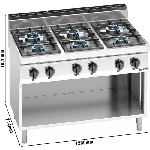 GGM Gastro Gasherd - 31,5 kW - 6 Brenner Zilver