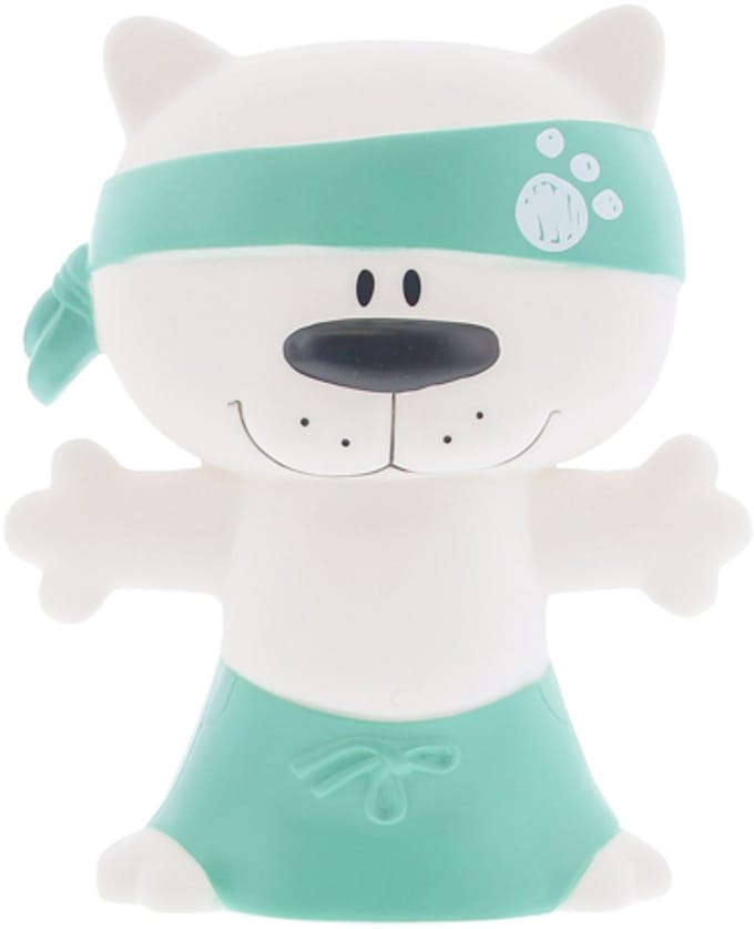 Spaarpot tijger ninja "Charly" wit-turquoise