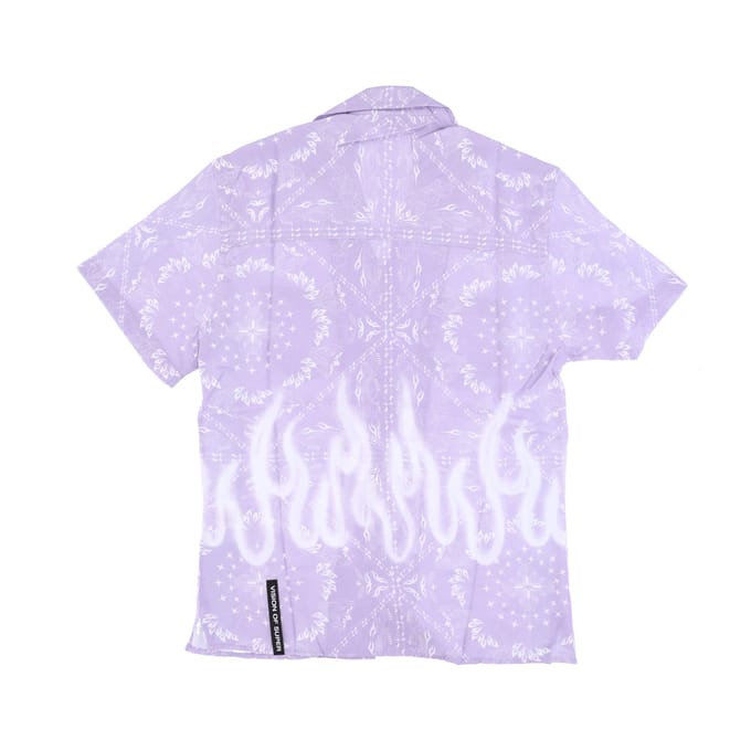 Heren overhemd met korte mouwen Spray Flames Bandana overhemd Lila