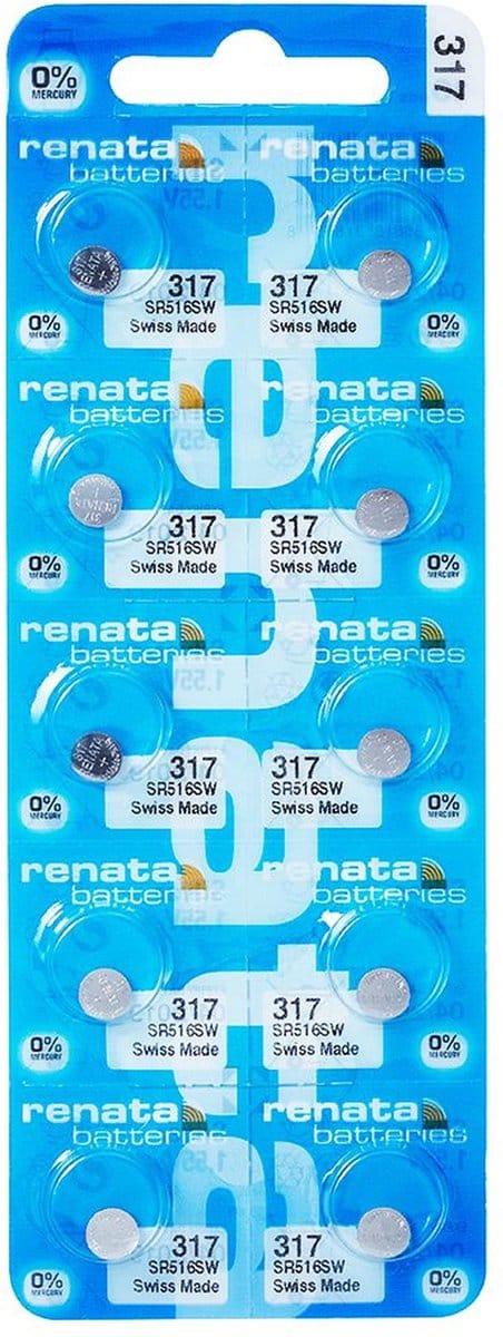 Horlogebatterijen Renata 317 (SR516SW) - 1.55V 10 stuks