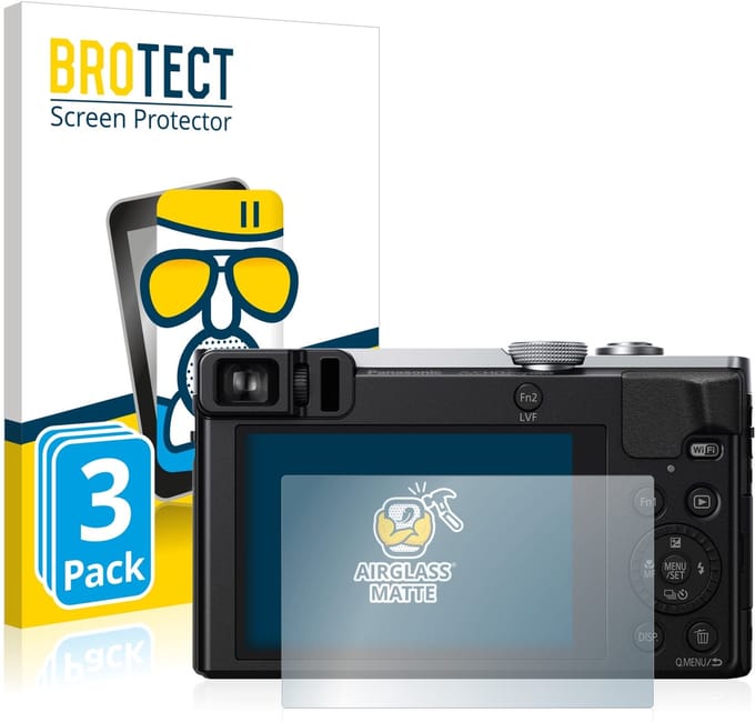 BROTECT - Screenprotector voor Panasonic Lumix DMC-TZ71 - Folie Beschermfolie Beschermglas matte 3 Stuks