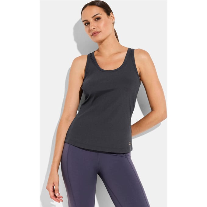 Geribde tanktop - antraciet - Gr. M van Goldner Fashion