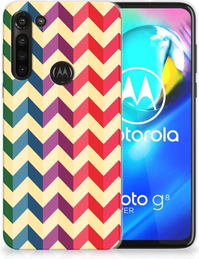 Motorola Moto G8 Power TPU bumper Zigzag Multi Color