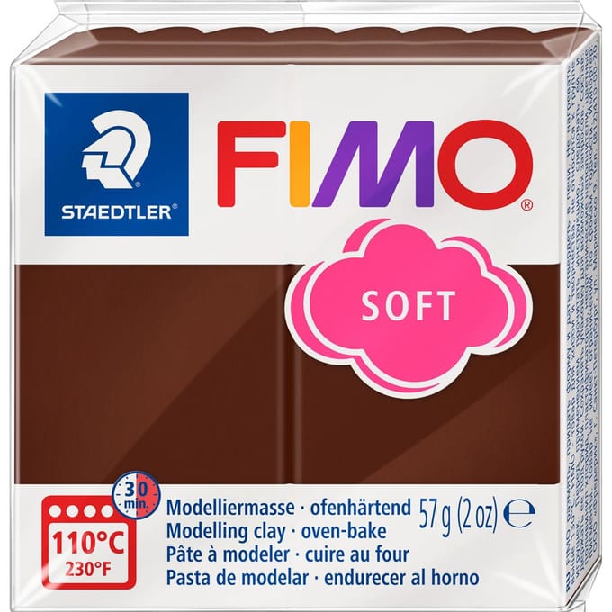 FIMO soft 8020 - ovenhardende boetseerklei - standaard blokje 57g - Chocolade