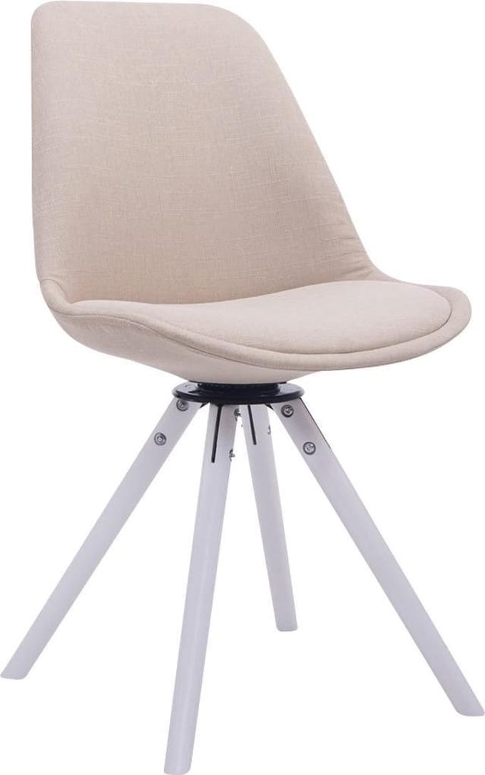 CLP Troyes Bezoekersstoel - Stof creme wit