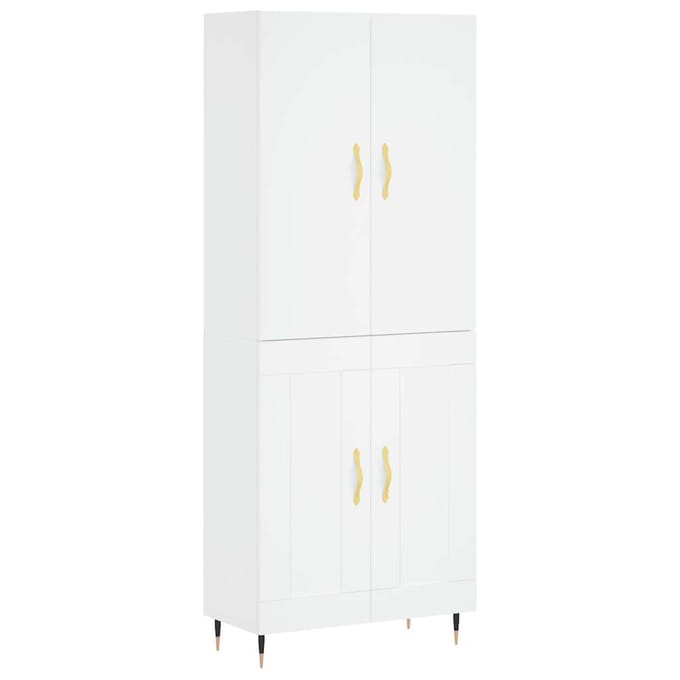 vidaXL - Hoge - kast - 69,5x34x180 - cm - bewerkt - hout - wit