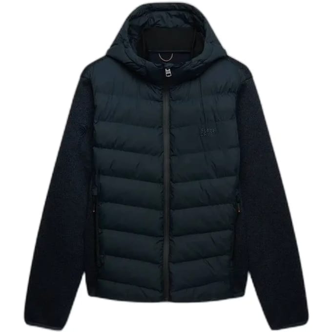 Superdry - Hybride gebreide jas met capuchon - Heren - Gewatteerde jassen