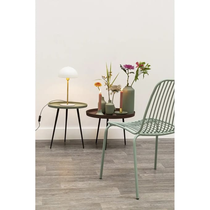 Leitmotiv Tafellamp Bonnet - Metaal Wit - 20x20x39cm - Scandinavisch