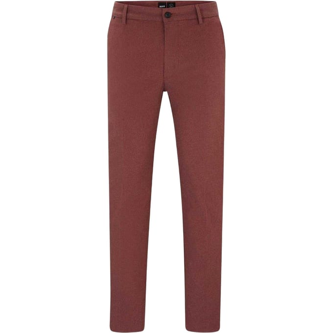Boss Chino's voor heren van Kane met platte voorkant (Bruin)