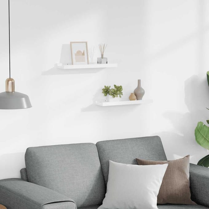 vidaXL - Fotoplanken - 2 - st - 40x9x3 - cm - MDF - wit